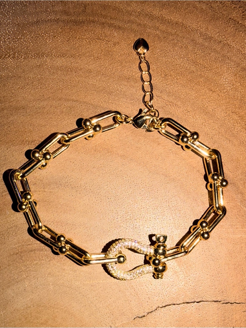 18k Gold-Filled Link Bead Women's Bracelet - NWT